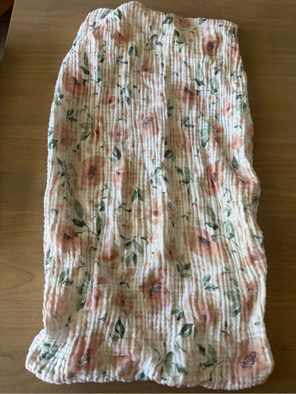 Pottery Barn Kids 100% organic cotton Pink Floral Changing Pad Cover
